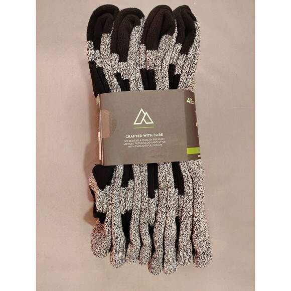 Men's Alpine Design Performance Hiking Socks 4 Pack Black - Picture 2 of 3